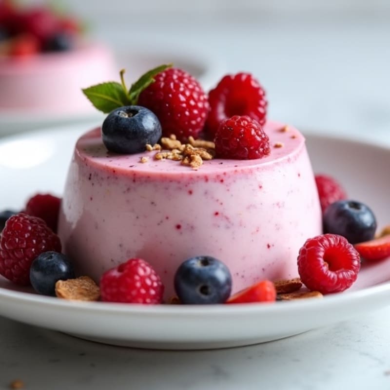 Silky Greek Yogurt Protein Mousse with Mixed Berries