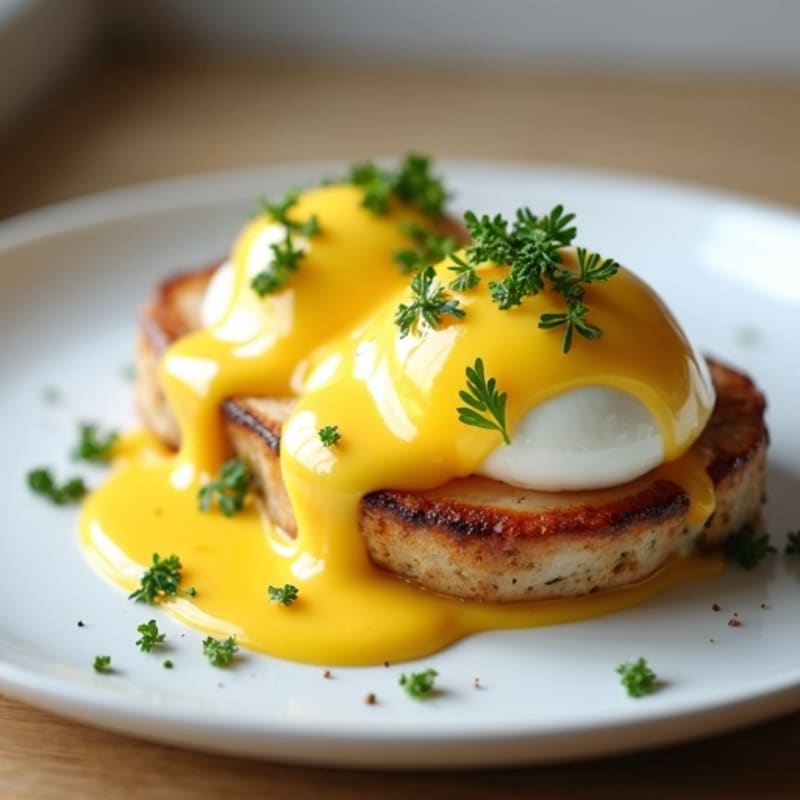 Silky Poached Eggs with Herb-Roasted Turkey and Hollandaise
