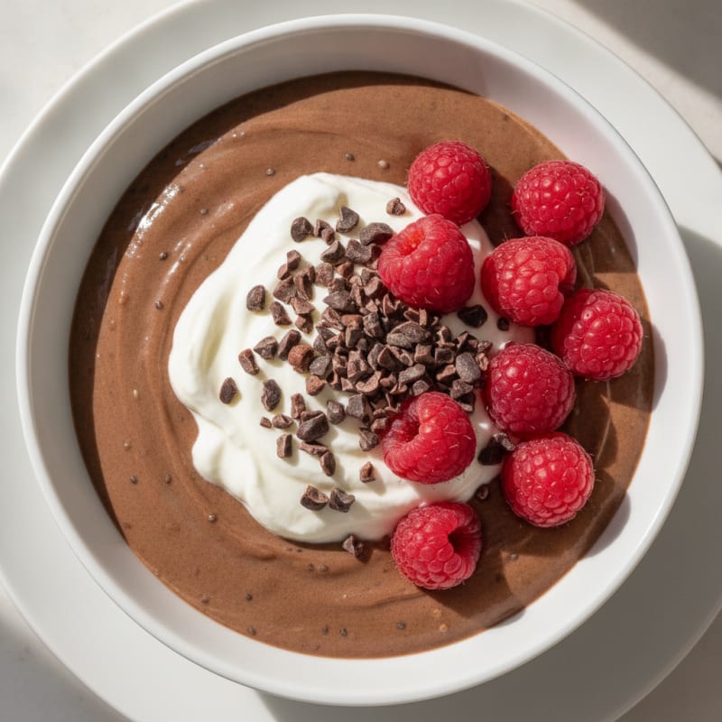 Silky Chocolate Protein Pudding with Greek Yogurt