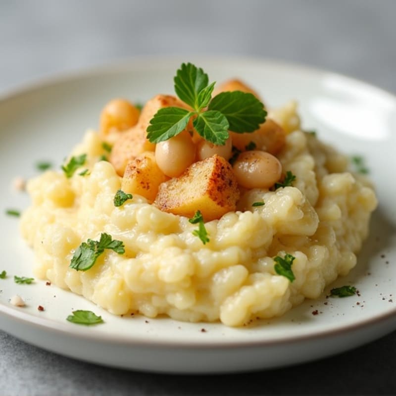 Creamy Cauliflower-Potato Mash with Roasted Garlic