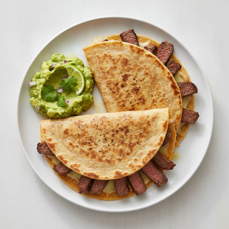 Carne Asada Quesadillas with Guacamole