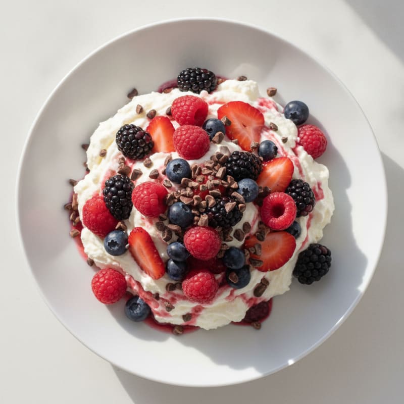 Greek Yogurt Protein Mousse with Mixed Berries