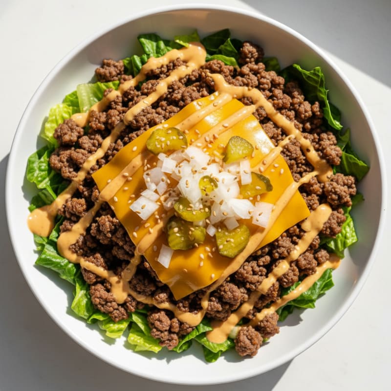 Ground Beef Big Mac Bowl
