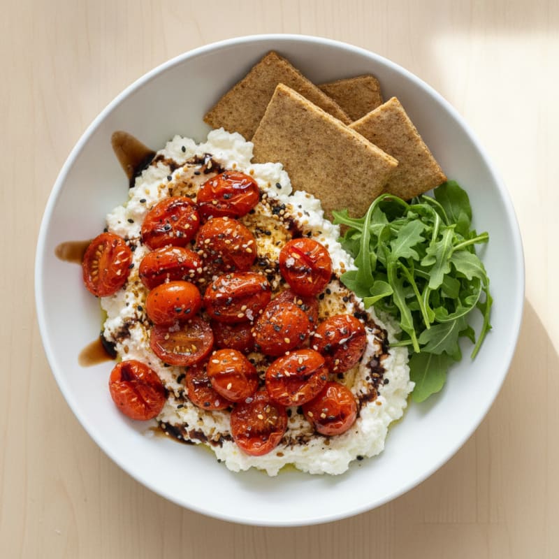 Savory Roasted Tomato and Everything Cottage Cheese Bowl