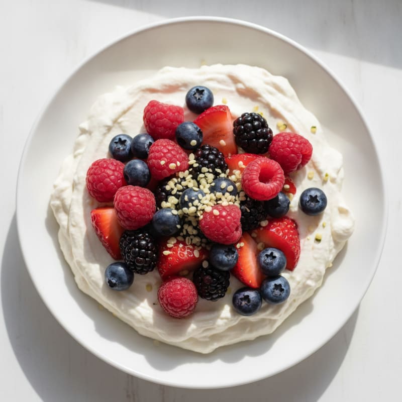 Silky Greek Yogurt Protein Mousse with Mixed Berries