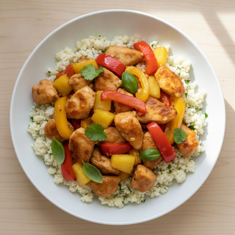 Sweet and Sour Glazed Chicken with Pineapple