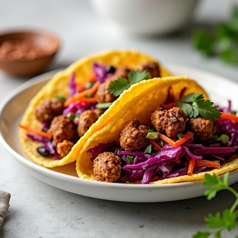 Hearty Spiced Walnut Tacos with Fresh Slaw