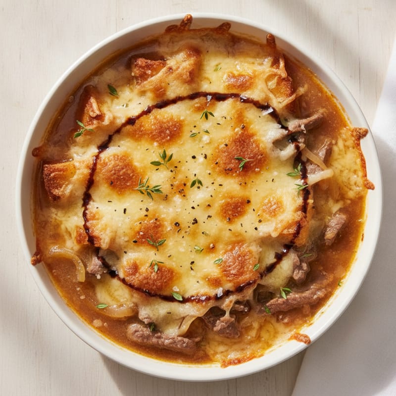 Caramelized Onion and Gruyere Soup