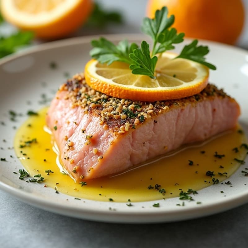 Herb-Crusted Seared Tuna with Citrus Glaze