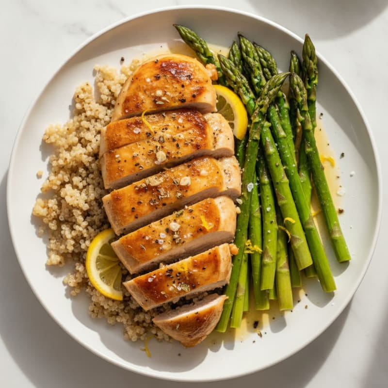 Lemon Herb Roasted Chicken with Asparagus