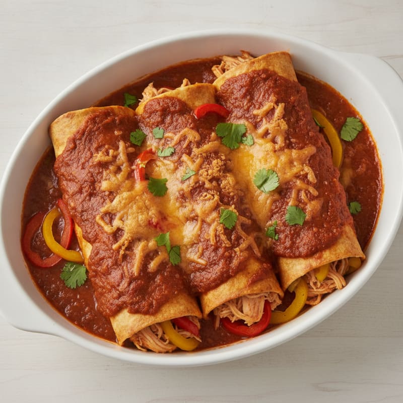 Chicken Enchiladas with Ancho Chili Sauce