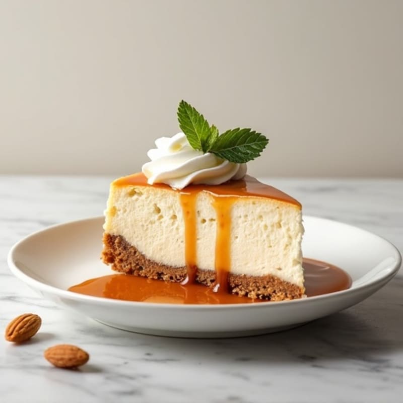 Protein-Packed Greek Yogurt Cheesecake with Date Caramel Drizzle