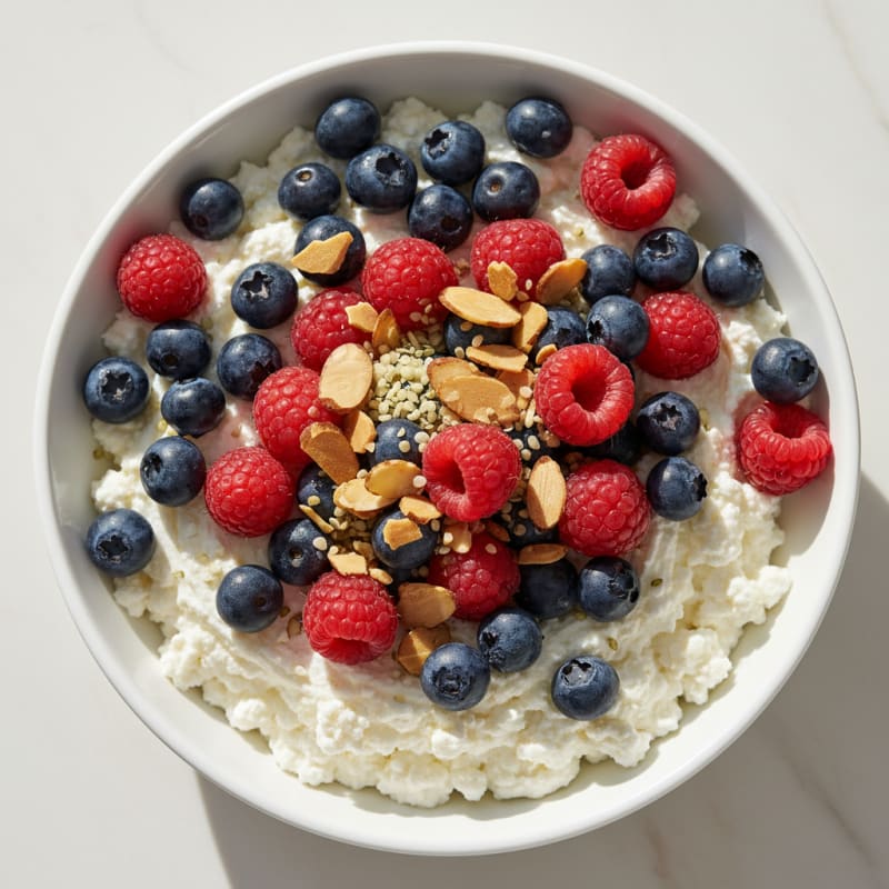 Cottage Cheese Berry Protein Bowl with Almonds