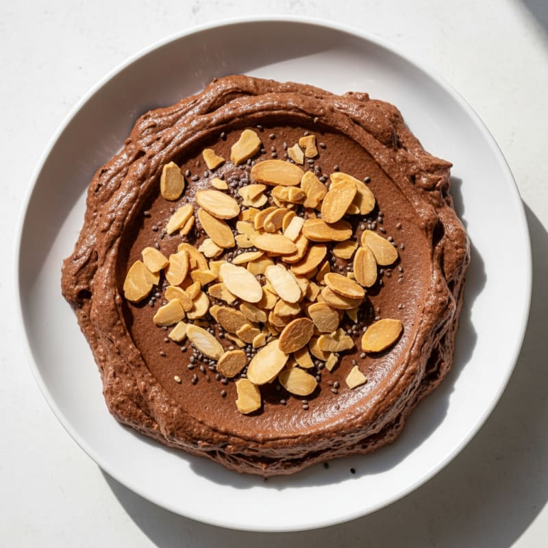 Silky Chocolate Protein Pudding with Almonds
