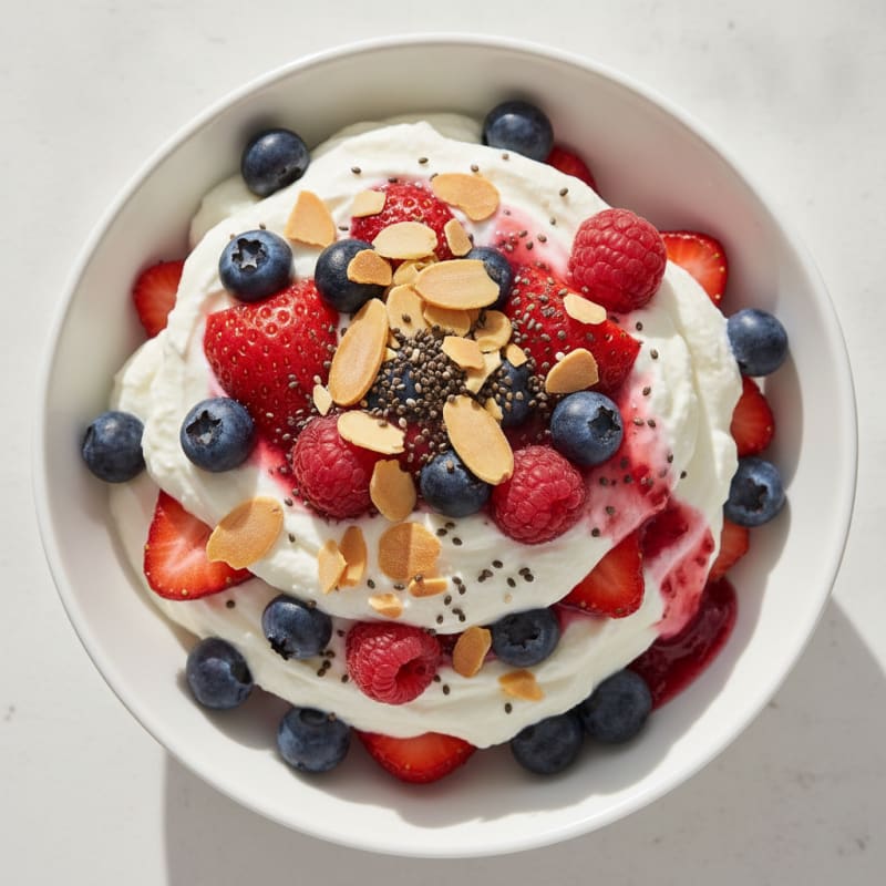 Greek Yogurt Protein Parfait with Mixed Berries