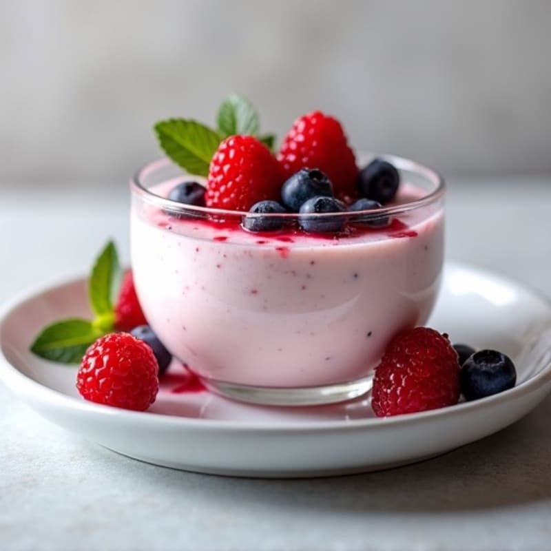 Greek Yogurt Protein Mousse with Mixed Berries