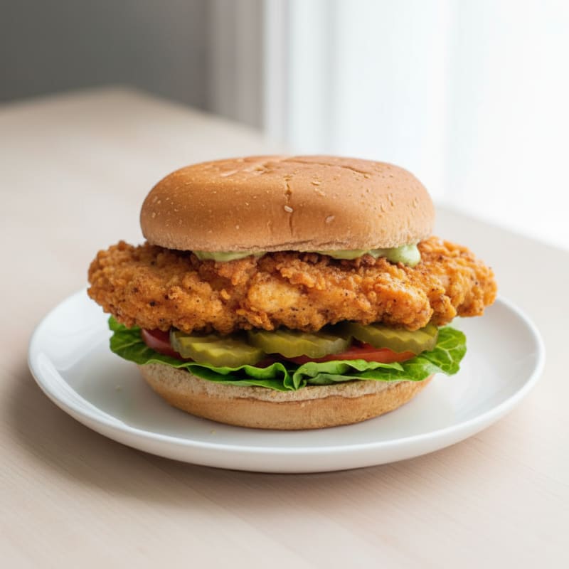 Crispy Buttermilk Fried Chicken Sandwich with Pickles