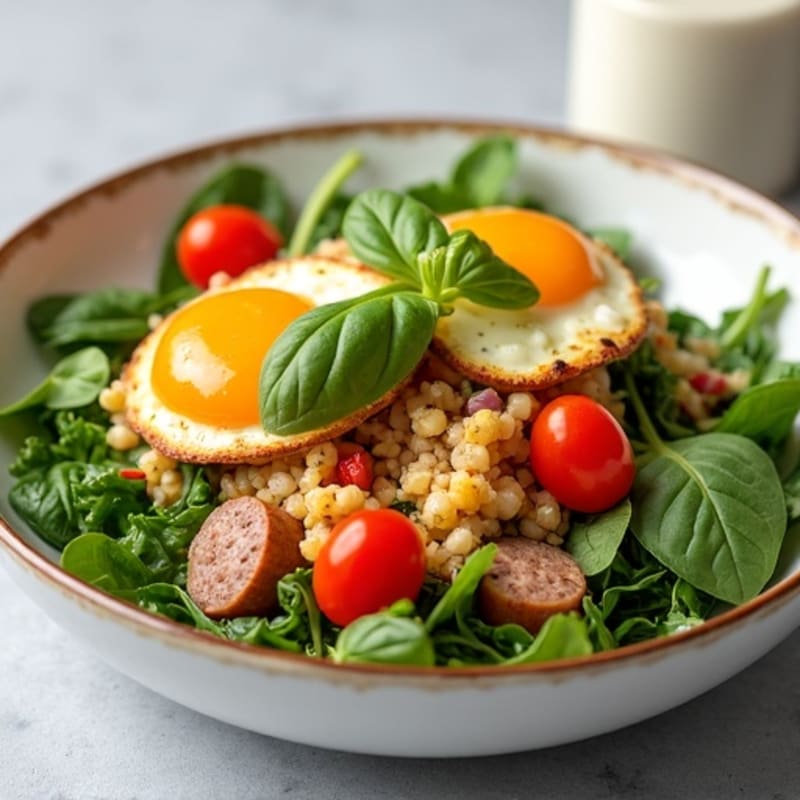 Egg White and Turkey Sausage Scramble with Spinach