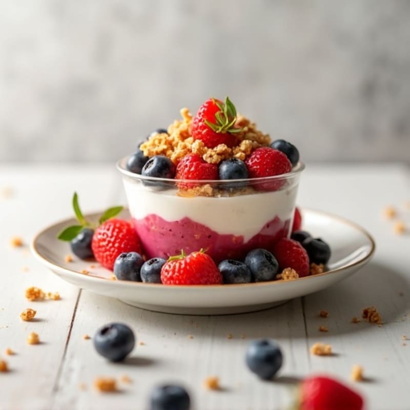 Vanilla Greek Yogurt Protein Parfait with Berries