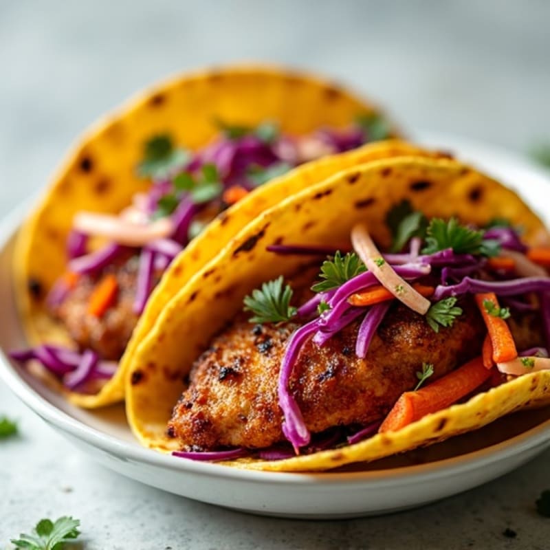 Crispy Sheet Pan Chicken Tacos with Zesty Slaw