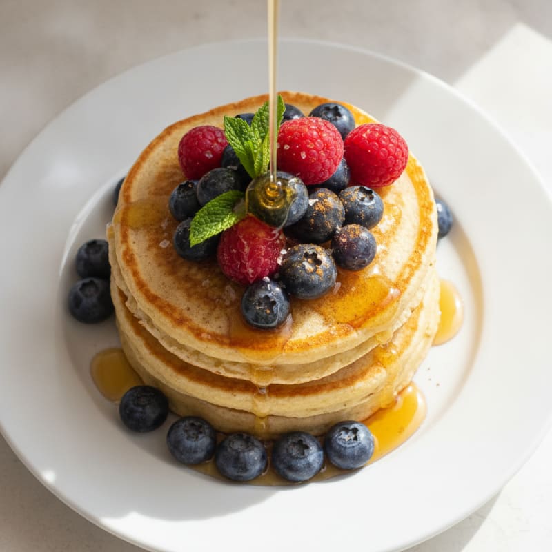Sweet Tofu Pancakes with Berries