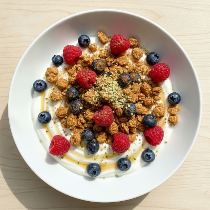 High-Protein Berry and Hemp Yogurt Bowl