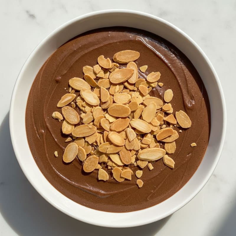 Silky Chocolate Protein Pudding with Almonds