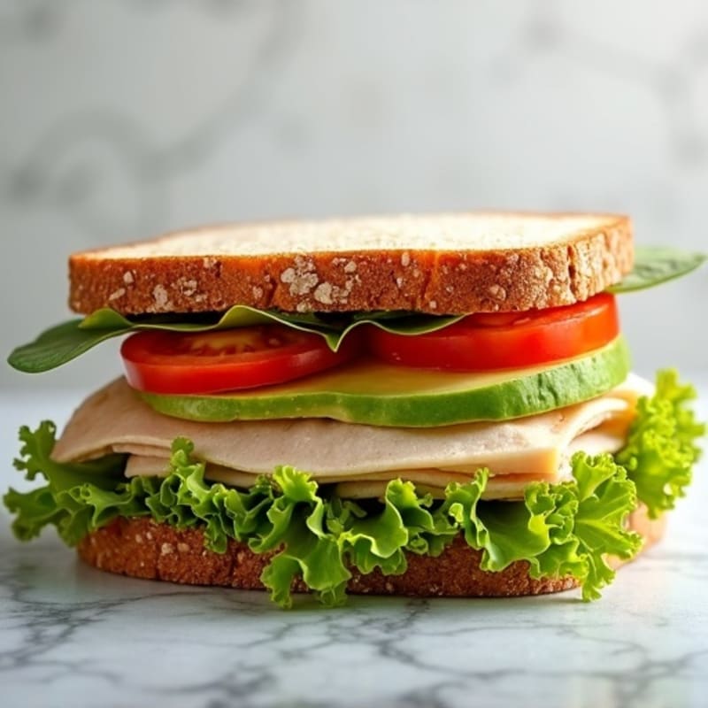 Hearty Lean Turkey and Fresh Veggie Whole Grain Sandwich