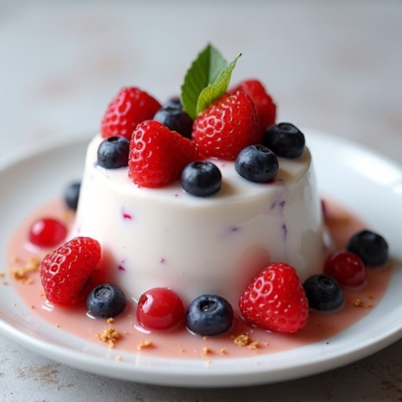 Silky Greek Yogurt Protein Pudding with Mixed Berries
