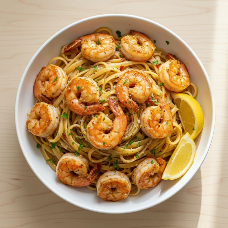 Garlic Butter Shrimp Scampi with Linguine