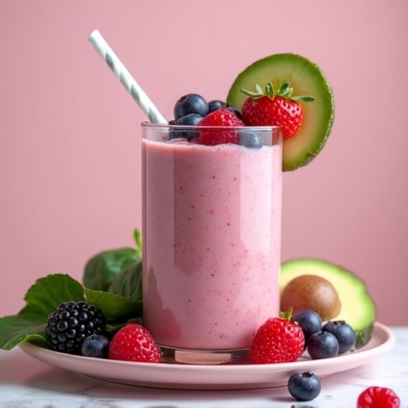 Creamy Berry Spinach Protein Smoothie
