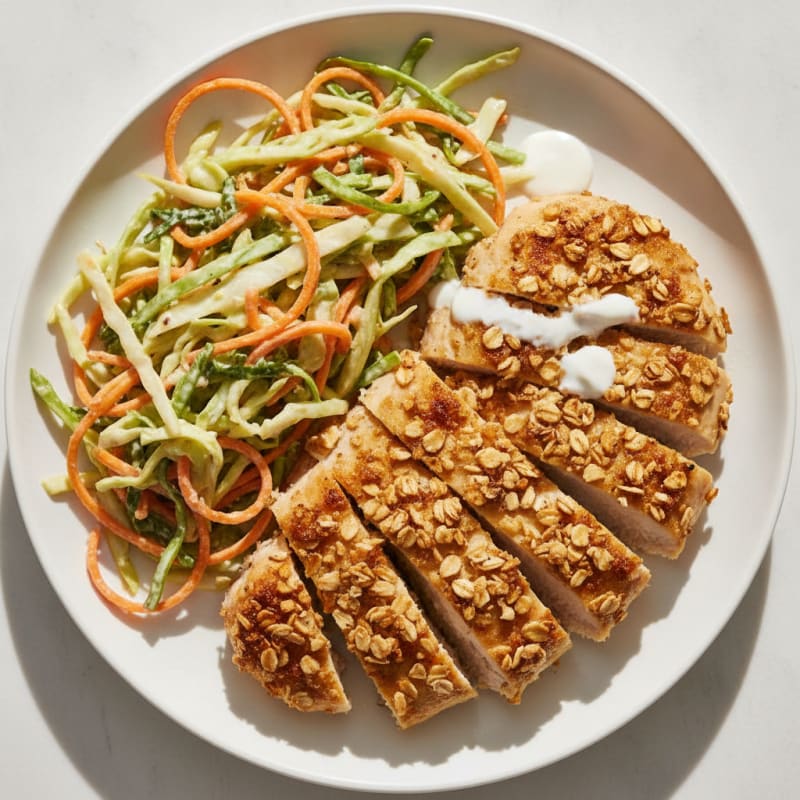 Grilled Chicken Breast with Crunchy Cabbage Slaw