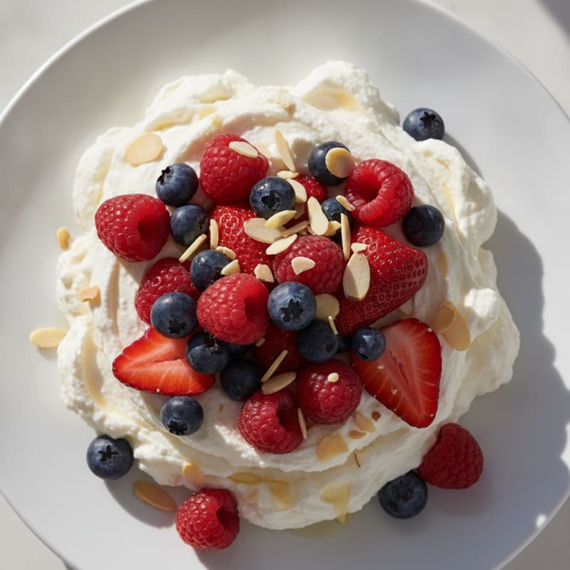 Greek Yogurt Protein Mousse with Mixed Berries