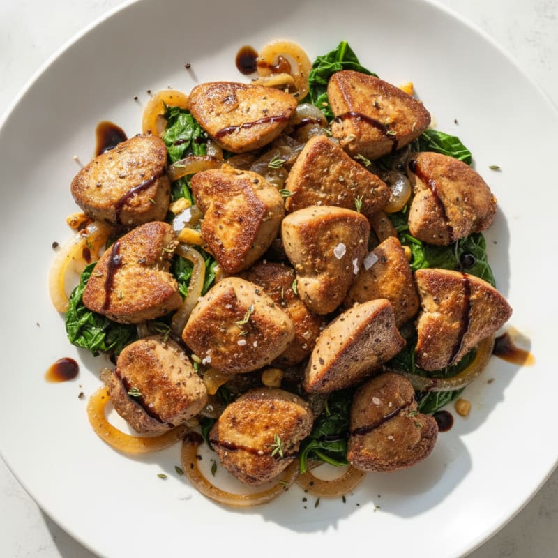 Pan-Seared Chicken Livers with Caramelized Onions