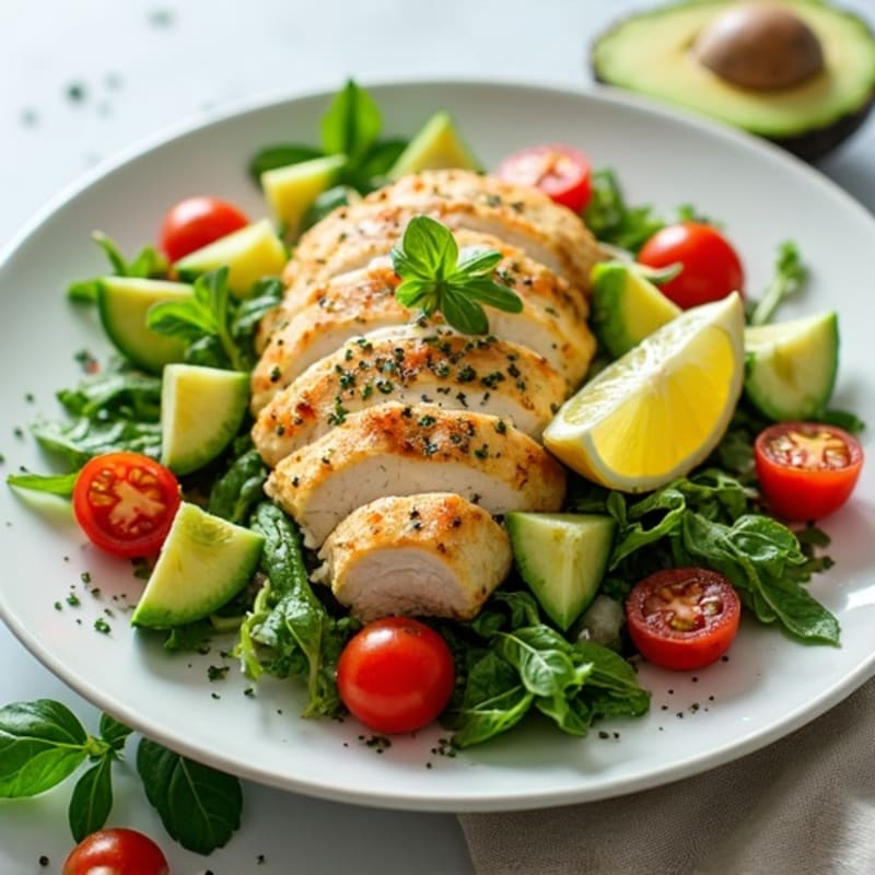 Lemon Herb Chicken Salad with Fresh Crispy Vegetables