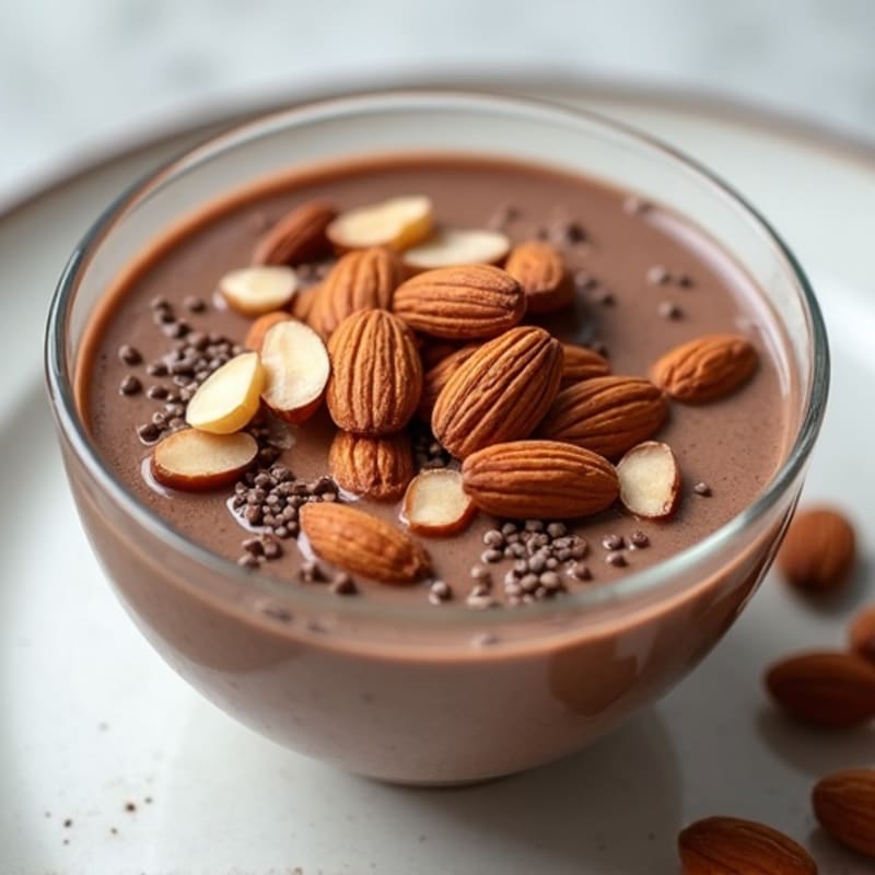 Silky Chocolate Protein Pudding with Toasted Almonds