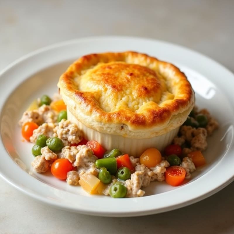 Creamy Turkey and Vegetable Pot Pie with Golden Topping