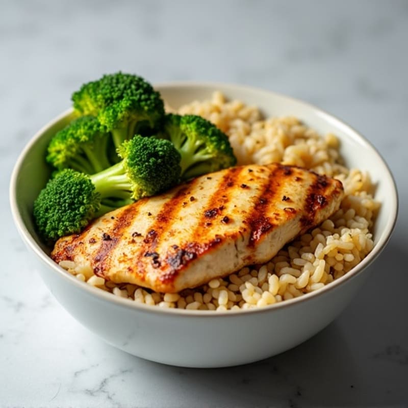 Grilled Chicken Bowl with Brown Rice and Broccoli