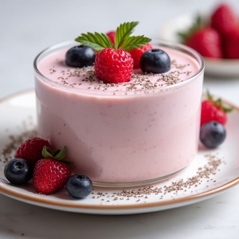 Greek Yogurt Protein Mousse with Mixed Berries