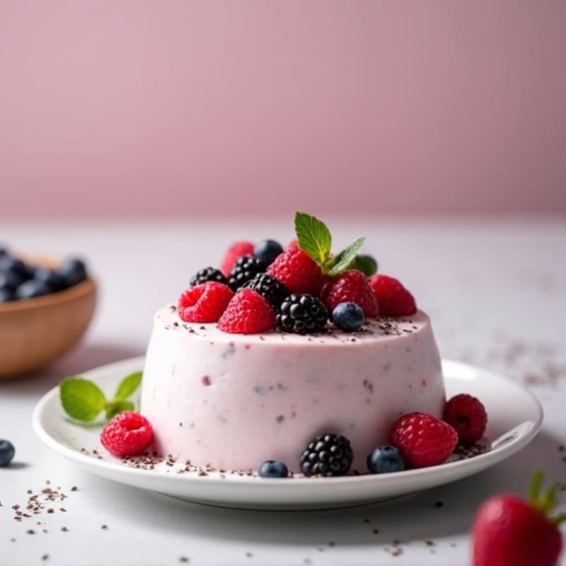 Greek Yogurt Protein Mousse with Mixed Berries