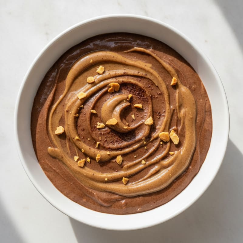 Silky Chocolate Protein Pudding with Almond Butter Swirl