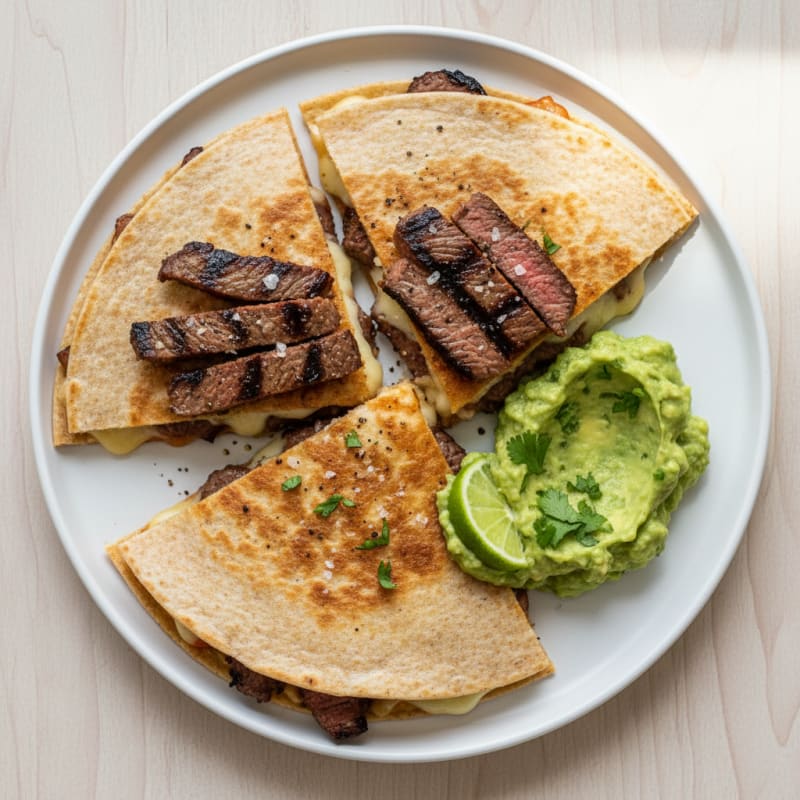 Carne Asada Quesadillas with Guacamole