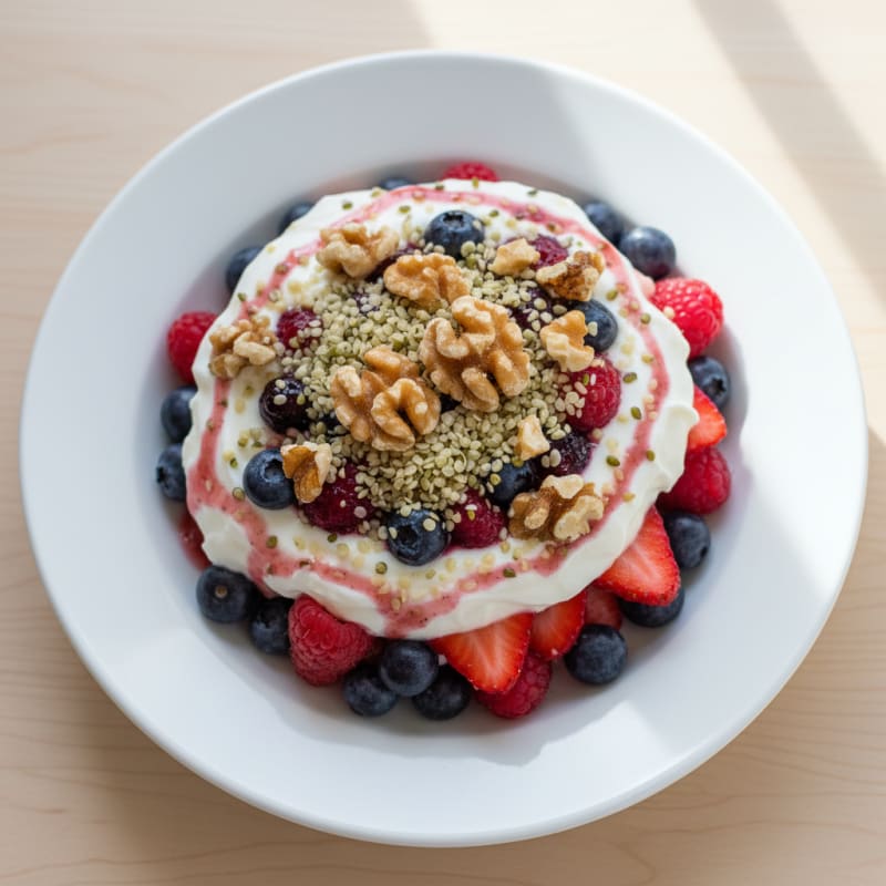 Greek Yogurt Protein Parfait with Mixed Berries