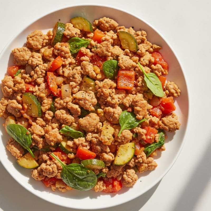 Savory Ground Turkey and Summer Vegetable Skillet