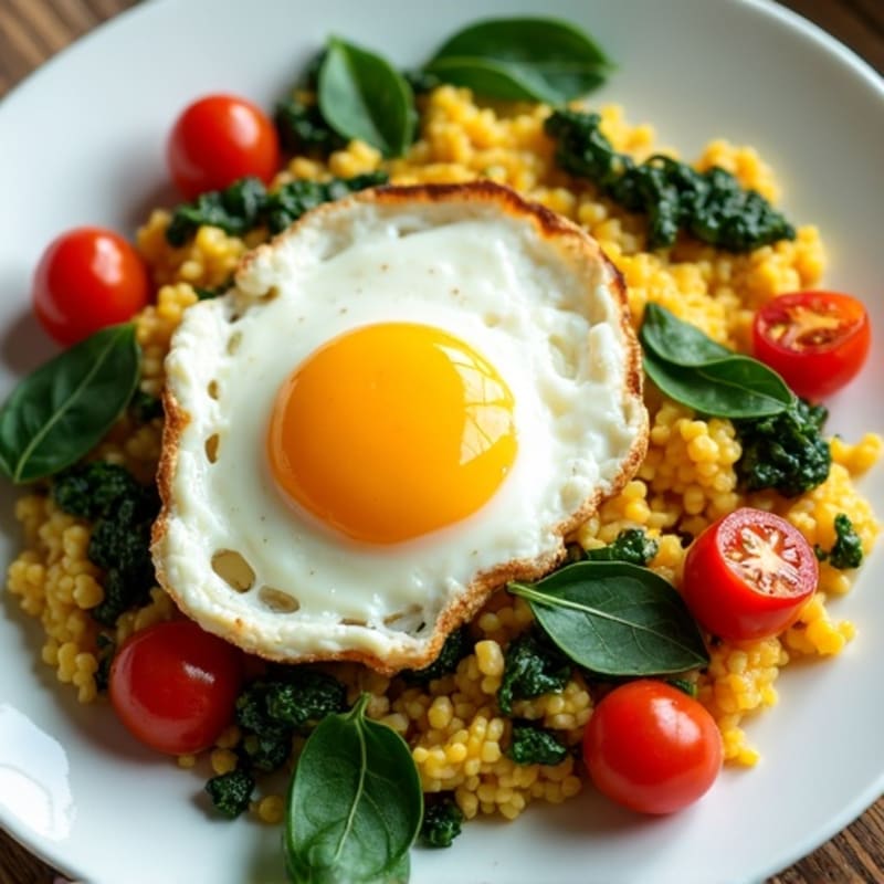 Cottage Cheese Scramble with Spinach and Cherry Tomatoes