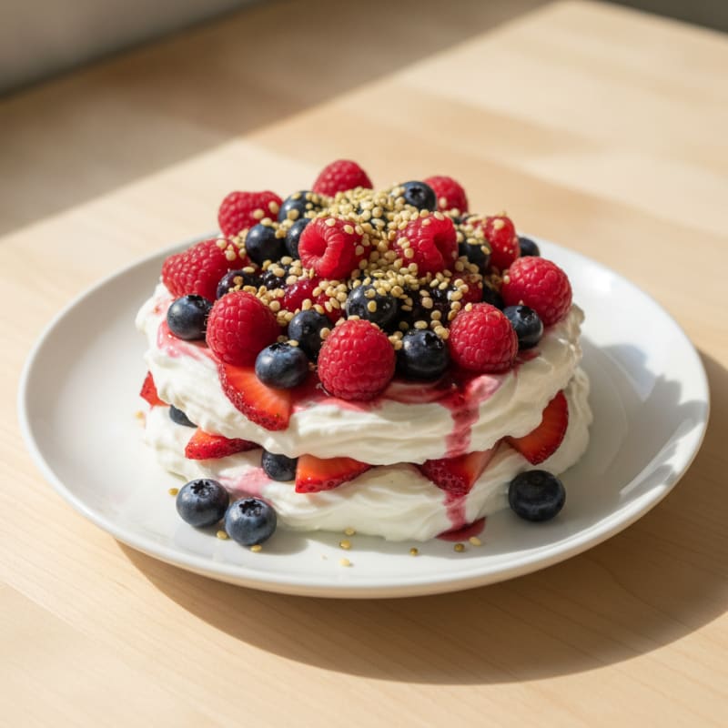 Greek Yogurt Protein Parfait with Mixed Berries