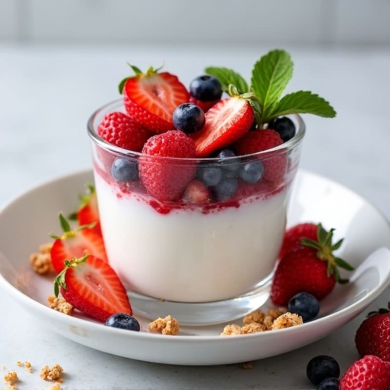 Greek Yogurt Protein Parfait with Mixed Berries