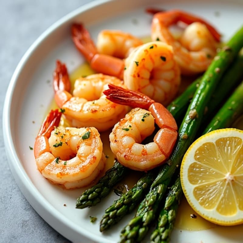 Sheet Pan Lemon Garlic Shrimp with Roasted Asparagus
