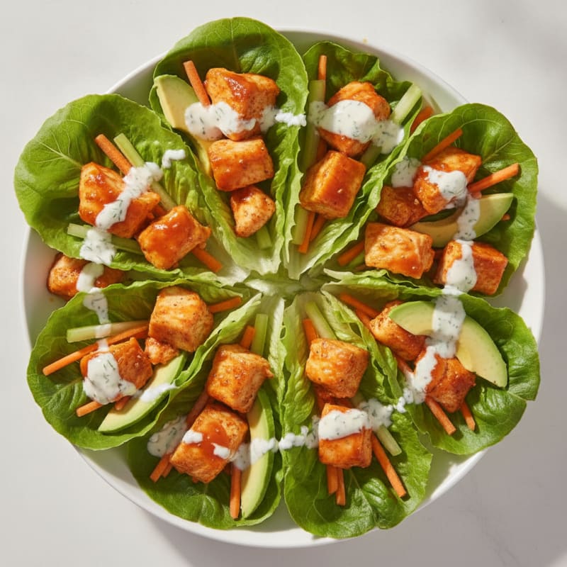 Buffalo Ranch Chicken Lettuce Wraps
