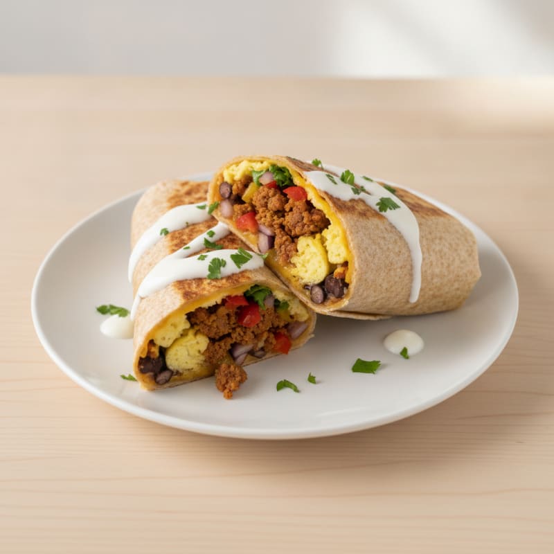Loaded Breakfast Burrito with Chorizo